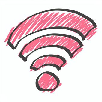 手描き風Wi-Fiマーク wifi,無線lan,電波,通信,ネット,接続,ネットワーク,シンプル,マーク,スマホのイラスト素材