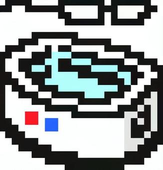 ドット絵の白のメガネクリーナーです。 ドット絵,メガネ,超音波,洗浄器,シンプル,クリーナー,家電,小型,清掃,洗浄のイラスト素材