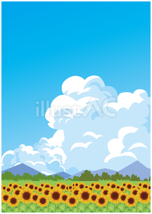 日本の夏風景 夏,ひまわり,夏季のイラスト素材