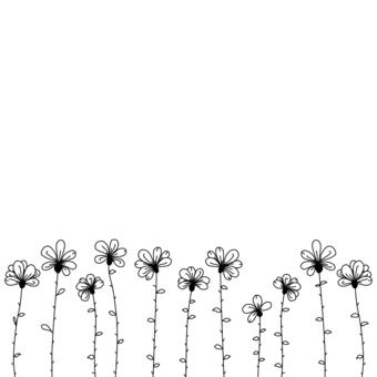 Monochrome line drawing flower illustration, फूल, रेखा आरेखण, हाथ से पेंट, JPG and PNG