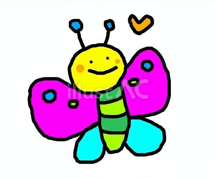 かわいいちょうちょ ちょうちょ,カラフル,かわいいのイラスト素材