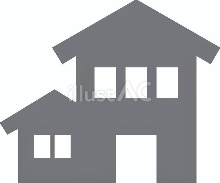 紺の屋根の一軒家のかわいいイラスト 家,シルエット,一軒家のイラスト素材