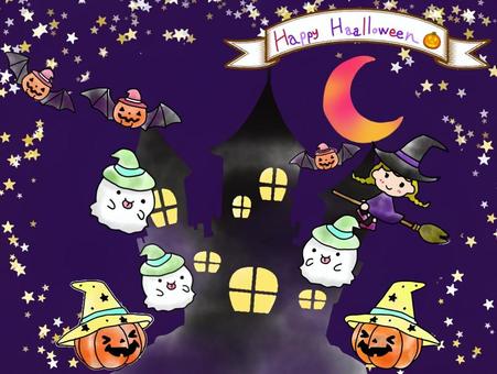 Illustration, happy halloween, pumpkin, ghost, 