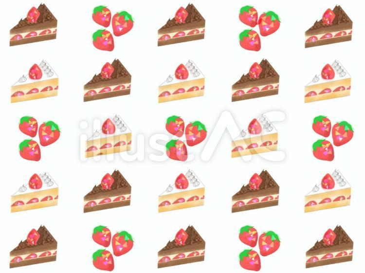 ケーキといちごの背景・壁紙 ケーキ,チョコ,ショートケーキのイラスト素材