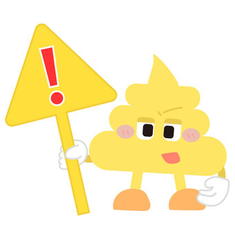 うんち_看板を持ってる(禁止) 注意,危険,看板,ダメ,禁止,ポーズ,嫌,拒否,感情,うんちのイラスト素材