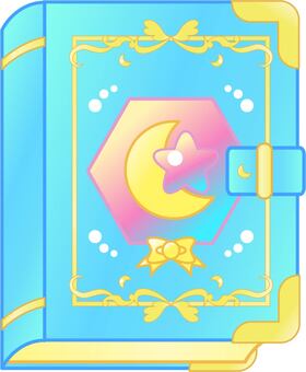 魔法少女の手帳・月 魔法,魔法使い,魔女,手帳,日記帳,本,魔法書,月,星,おもちゃのイラスト素材