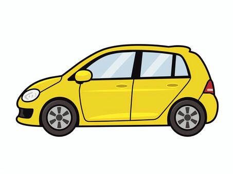 コンパクトカー_黄 自動車,車,コンパクトカー,乗用車,普通車,交通,移動,ドライブ,運転,道路のイラスト素材