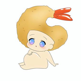 エビフライ エビフライ,エビ,赤ちゃん,海老,エビベイビーのイラスト素材