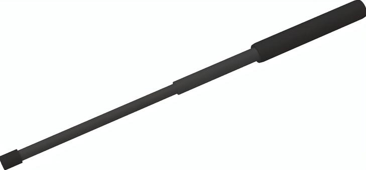 特殊警棒 武器,警棒,特殊警棒,棒,黒色,3dcg,立体,デフォルメ,背景透過のイラスト素材