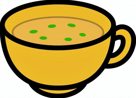 黄色カップのコーンスープです。