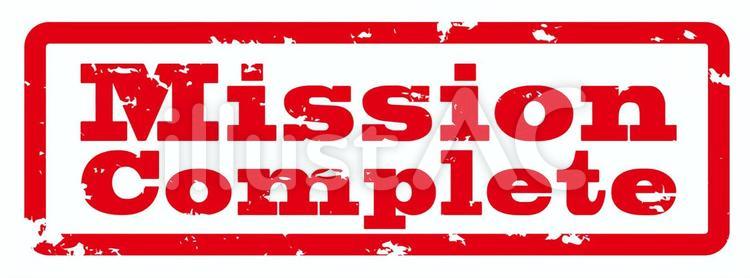 MissionCompleteスタンプ風 任務完了,ミッションコンプリート,ハンコのイラスト素材