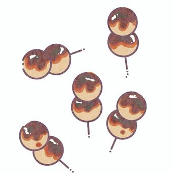 だんごだいすき！ みたらしだんご,だんご,お菓子,おやつ,和菓子のイラスト素材