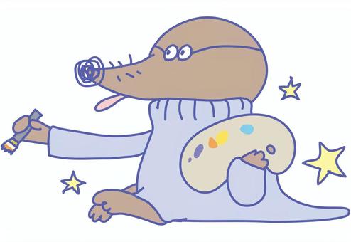 A painting mole, JPG, PNG and AI A painting mole, molar, animal, autumn, JPG, PNG and AI