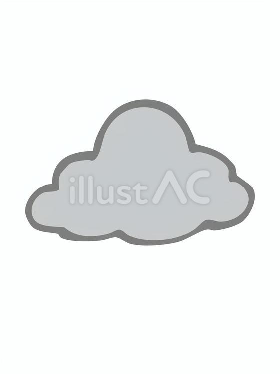 曇りマーク①のイラスト 雲,曇り,天気のイラスト素材