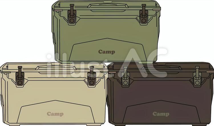 camp-007 クーラーボックス,ボックス,箱のイラスト素材