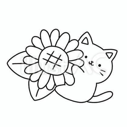 猫と向日葵