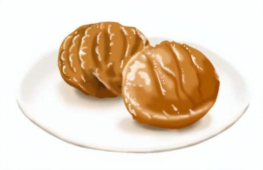 Illustration, marron glacé, castanha, outono, 