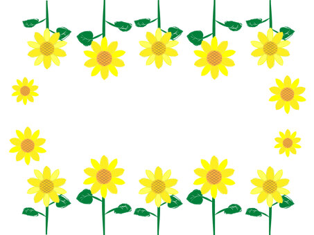 Sunflower frame, , JPG, PNG and AI