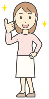  ロングヘア女性-373-全身