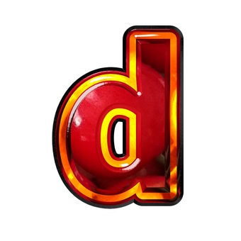 アルファベット小文字d 文字,ギラギラ,赤色,アルファベット,dのイラスト素材