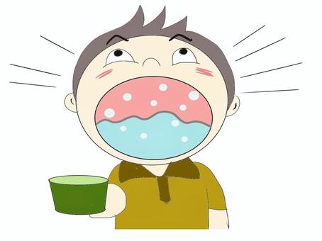 うがいする男子 うがい,ガラガラ,予防,清潔,喉のイラスト素材