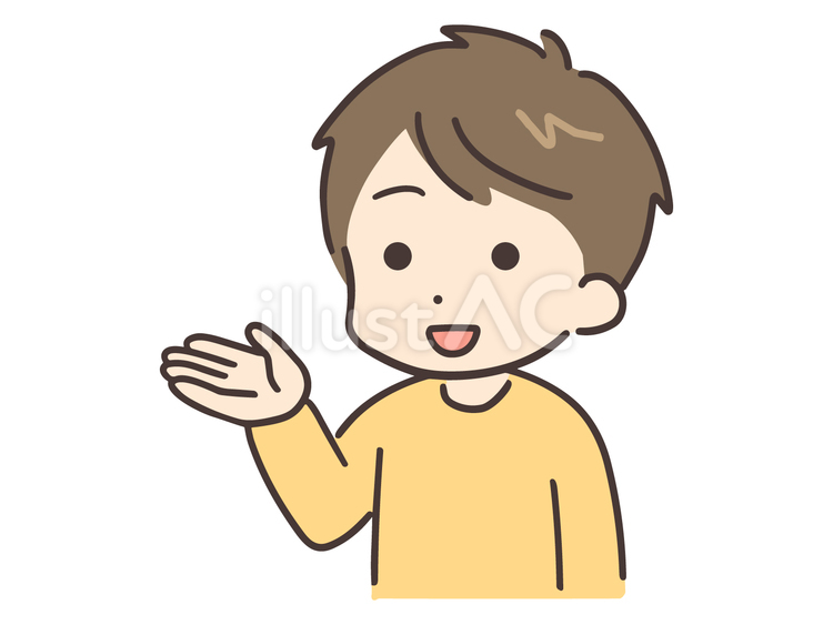 説明している笑顔の男性 男性,男,笑顔のイラスト素材