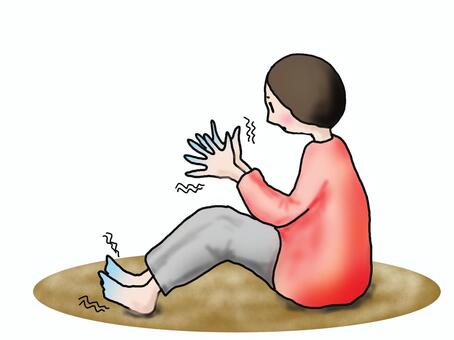 手足の指先が冷たい冷え性の女性 冷え性,女性,指先,末端冷え性,足先,冷たい,体温,体質,人物のイラスト素材