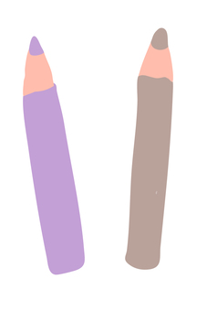 二つの色鉛筆 手書きの可愛いイラスト