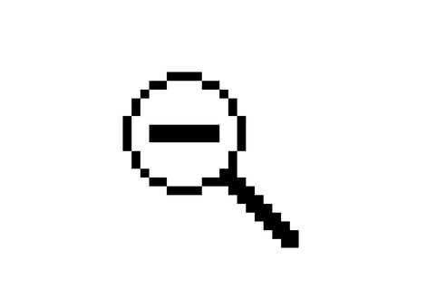 マウスポインタ（ドット縮小） ズームアウト,縮小,マウスポインタ,マウスカーソル,ルーペ,虫眼鏡,カーソル,ポインター,ポインタ,ドットのイラスト素材