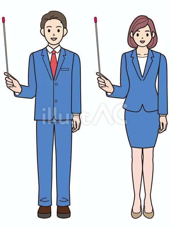 説明をするスタッフ 営業,商談,男性のイラスト素材