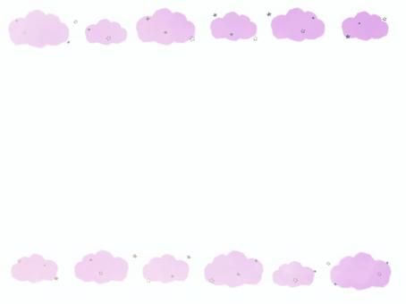 雲と星のフレーム(ピンク)
