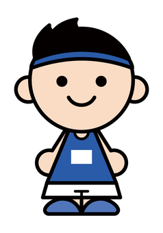 陸上部男子 陸上部,部活,運動部,高校生,中学生,スポーツ,運動,青春,ゼッケン,ハチマキのイラスト素材