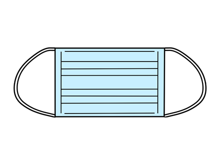 青の不織布マスク マスク,不織布,使い捨て,消耗品,青,水色,風邪,予防,花粉症,日用品のイラスト素材