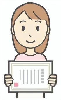  ロングヘア女性-499-バスト 表彰状,女性,女の子,人物,かわいい,資格,認定,検定,免許,バストアップのイラスト素材