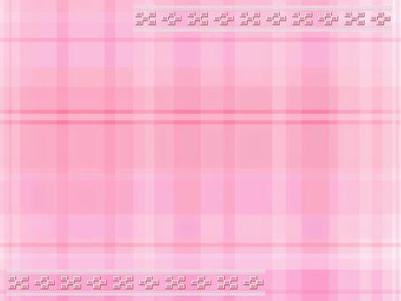 沖縄ミンサー156 ピンクチェック 沖縄,ミンサー,織物,かりゆし,和柄,伝統紋様,琉球,着物,帯,生地のイラスト素材