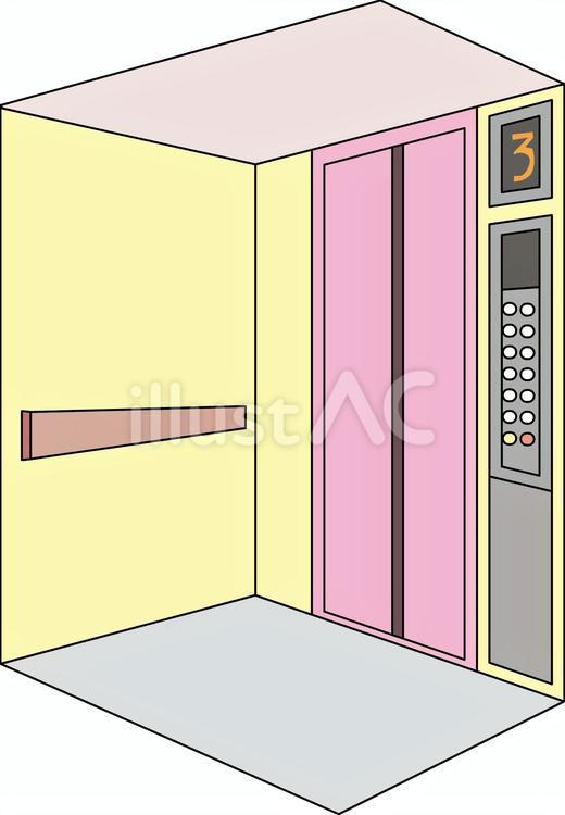 エレベーターイメージ エレベーター,屋内,扉のイラスト素材