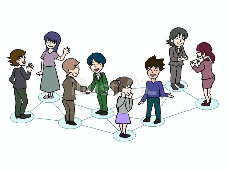 交流 コミュニケーション,挨拶,やり取りのイラスト素材