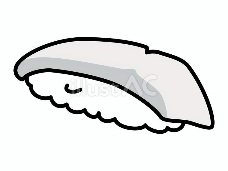 握り寿司　ハマチ　白黒 寿司,ハマチ,白黒のイラスト素材