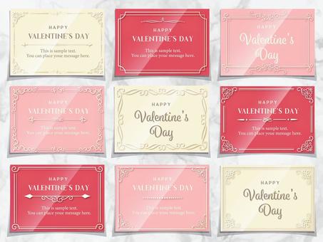 set of valentine cards, marco, vendimia, elegante, JPG, PNG and AI