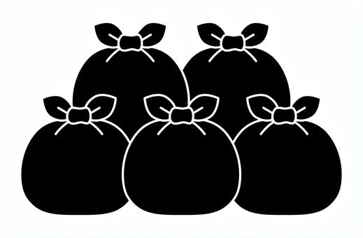 ゴミ袋の山 ゴミ袋の山 ゴミ袋,ゴミ捨て,廃棄物,処分,掃除,大掃除,断捨離,物,シルエット,黒のイラスト素材