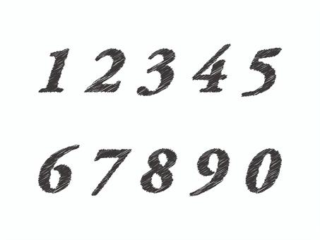 数字（手書き風）02-03 数字,ナンバー,番号,黒,手書き風,セット,アイコンのイラスト素材