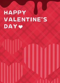 バレンタインのハートとチョコの背景素材 バレンタイン,ハート,グリーティングカード,バレンタイン背景,ストライプ,チェック柄,チョコレート,チョコ,背景,縦線のイラスト素材