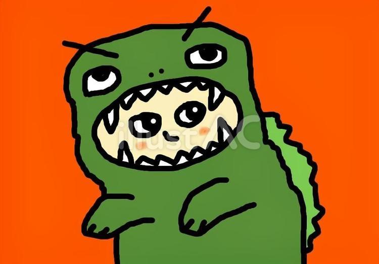 怪獣のかぶりもの 怪獣,かぶりもの,怪獣ショーのイラスト素材