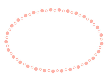 ピンクのドットラインの装飾楕円フレーム フレーム,背景,楕円,ドット,水玉,丸,あしらい,飾り枠,コピースペース,装飾のイラスト素材