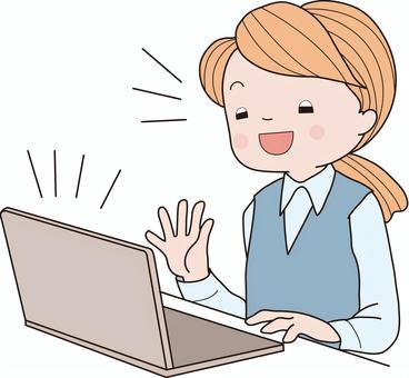 Remote work women, JPG, PNG and AI Remote work women, female, office, discuss, JPG, PNG and AI