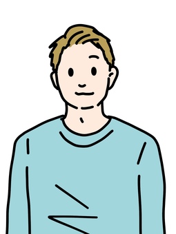 男性上半身 男性上半身 男性,正面,丸襟,短髪,おしゃれ,スタイリッシュ,30代,20代,丸顔,長袖のイラスト素材
