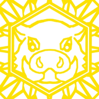 シームレスなモザイク　干支　亥　o  亥,猪,イノシシ,干支,動物,正月,線,バックグラウンド,モザイク,六角形のイラスト素材