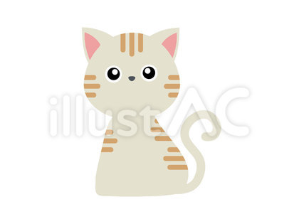 可愛いシンプルなトラ猫のイラスト