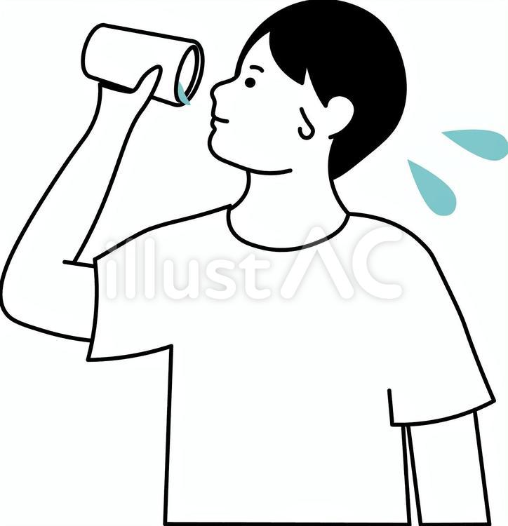 人物　男性　飲水 人物,男性,飲水のイラスト素材