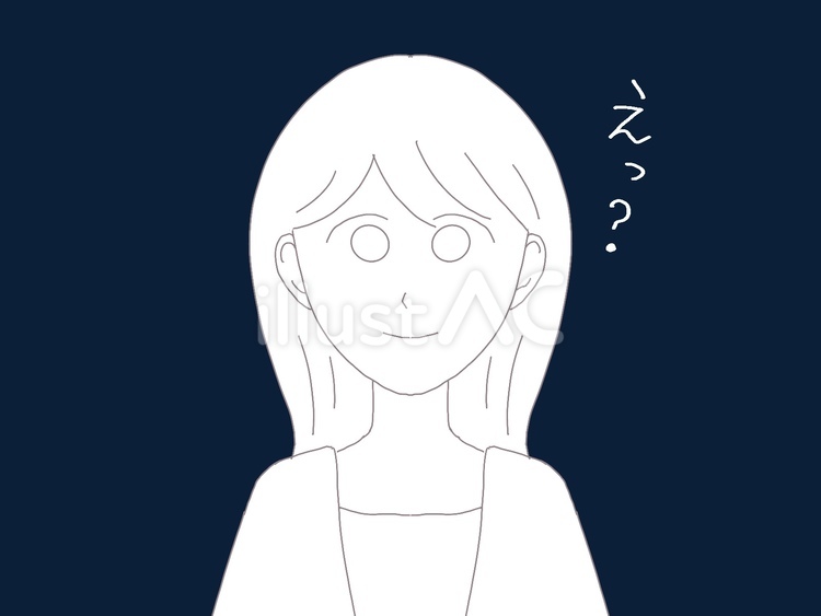 えっ？頭真っ白　漫画風 女性,真っ白,驚くのイラスト素材